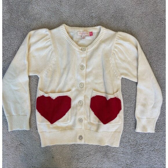NWOT Pink Chicken Pink Heart Pocket Sweater, 6yrs $98 C28 - Picture 3 of 7